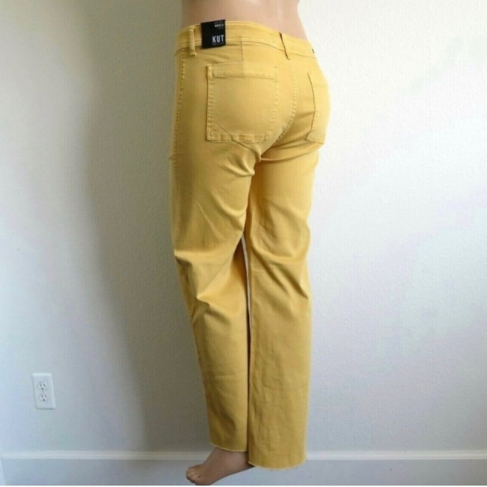 KUT from the KLOTH Jeans Women’s Distressed ANGELA Wide Leg Gaucho Size 12 NWT - Picture 2 of 4